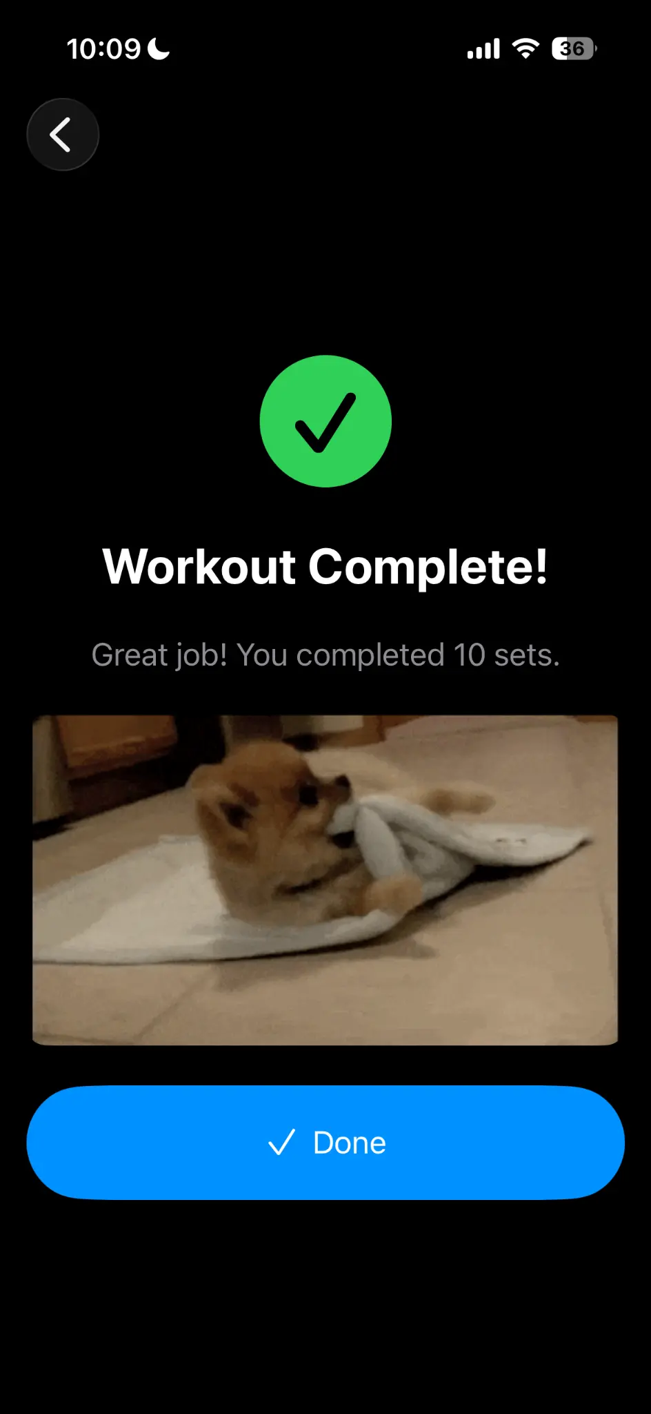 IntervalFree workout complete